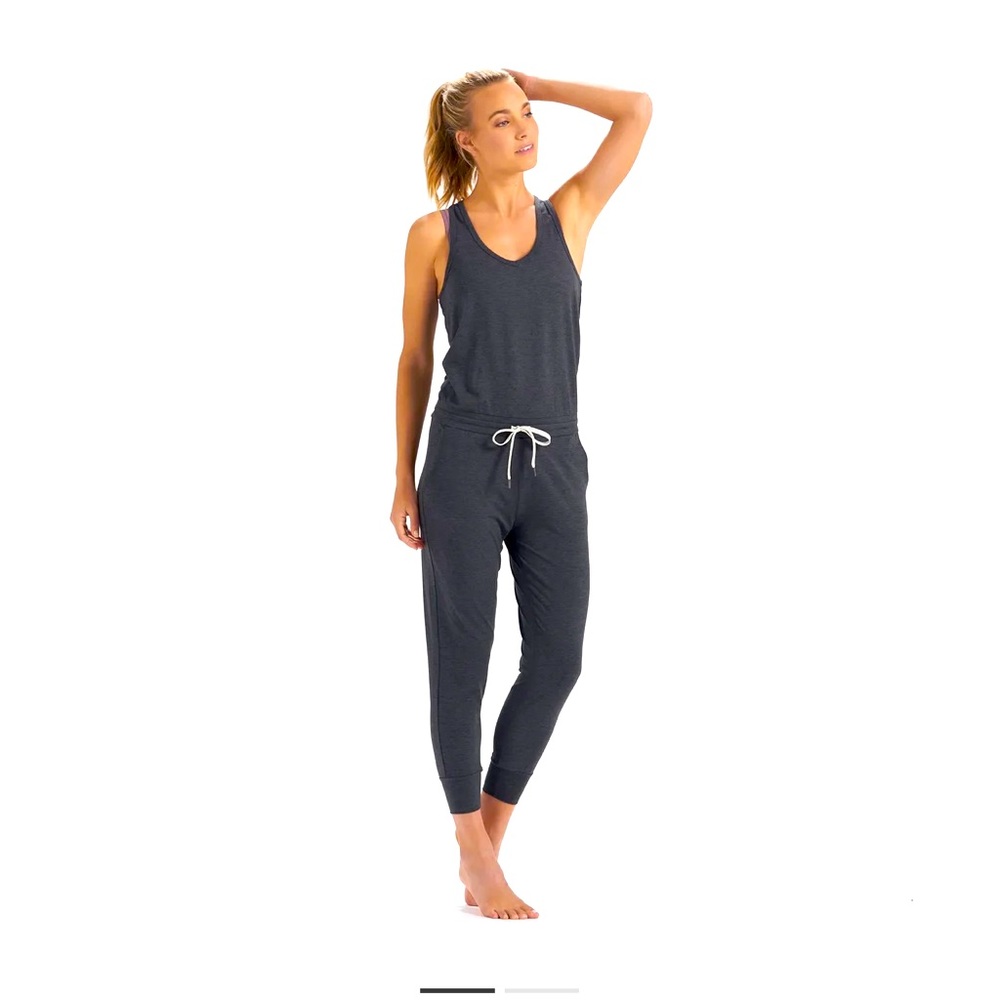 Vuori Lux Romper. Charcoal Heather. Size Large.